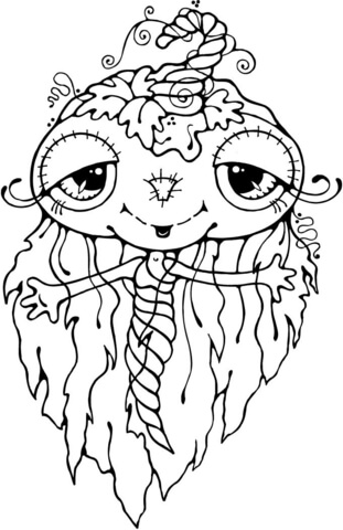 Female Pumpkin Ghost Coloring Page